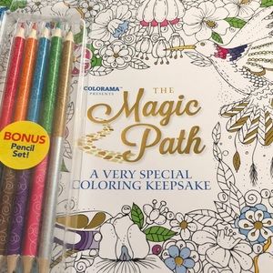 Coloring Book & 8 pencils Colorama new The Magic Path Keepsake Telebrands Press